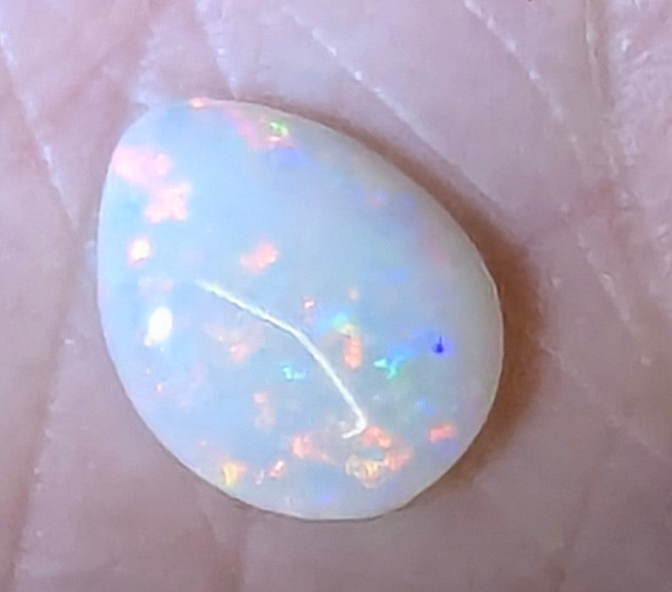 Opal- white teardrop shaped