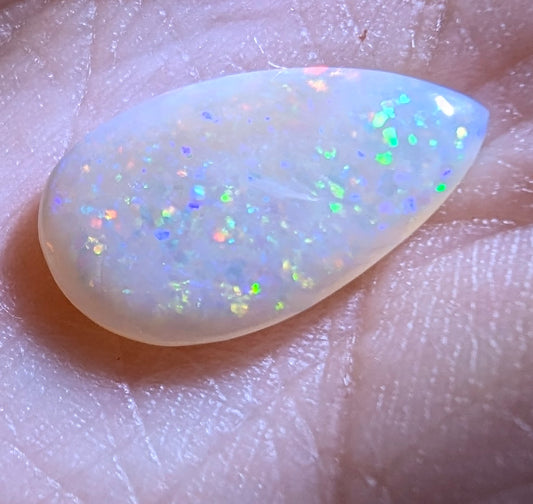 Opal - white freeform teardrop