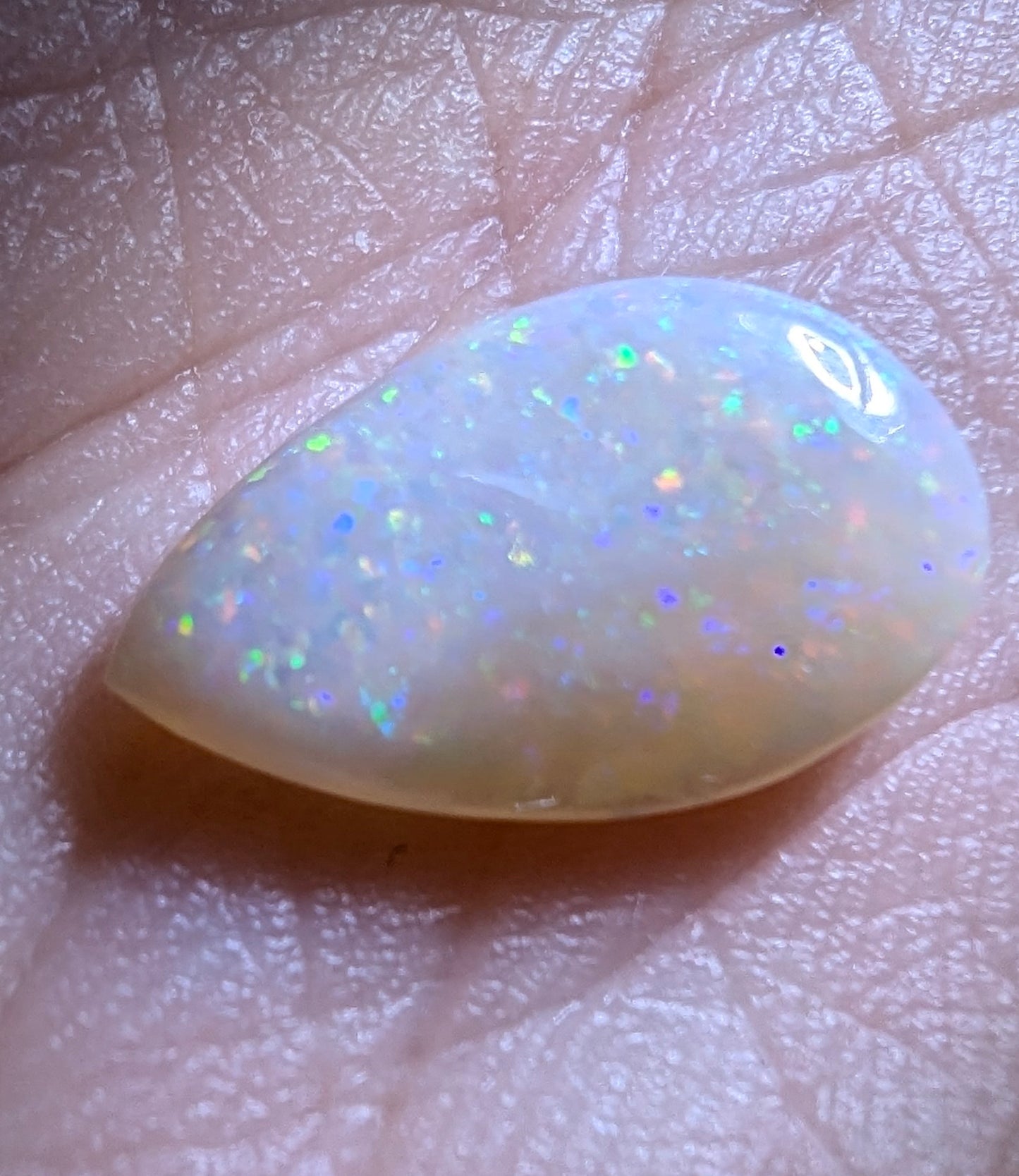 Opal - white freeform teardrop